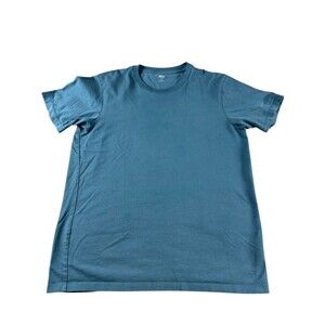 Uniqlo Supima Cotton Shirt Mens M Teal Slate Blue Crew Neck Short Sleeve T-Shirt